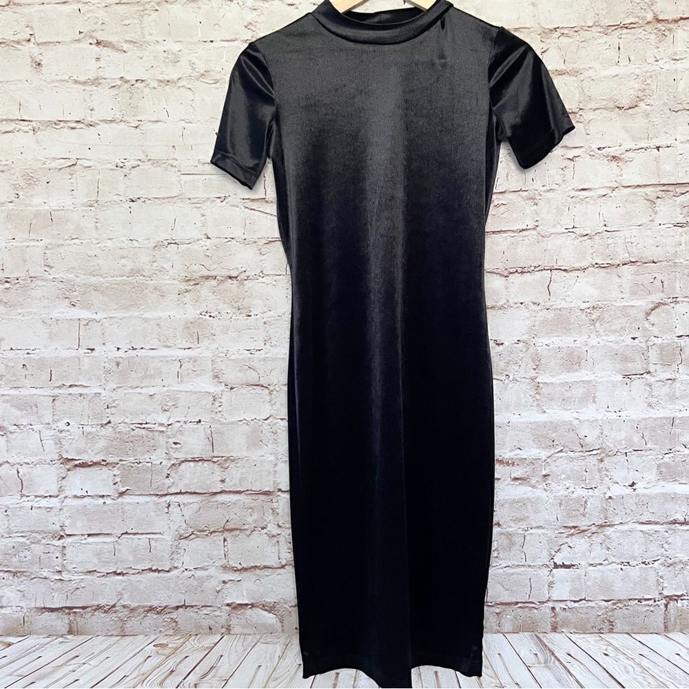 Zara stretch velvet midi dress bodycon